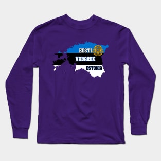 Estonia map & flag Long Sleeve T-Shirt